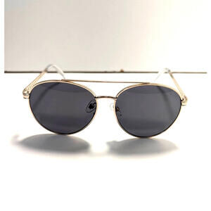 Foster Grant SR1221 Sunglasses Aviator Style Round Double Metal Frames Golden
